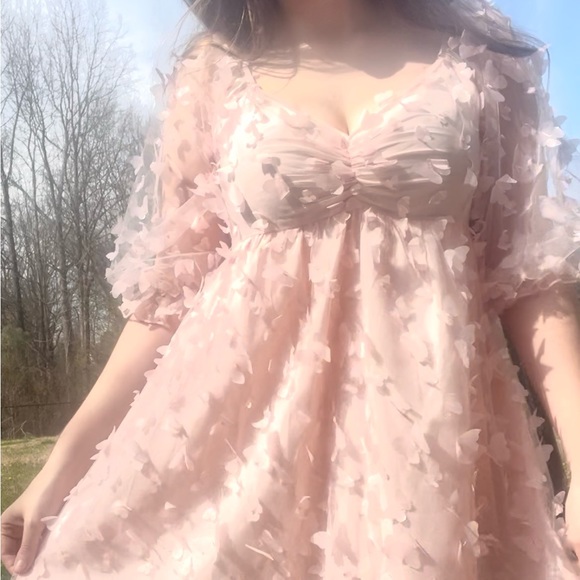 Pastel pink Selkie style poofy babydoll 🪷 - Picture 4 of 6